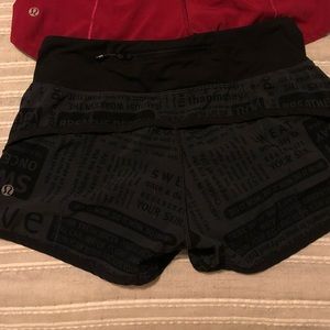 Lululemon speed shorts
